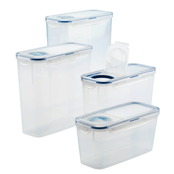 LocknLock Pantry Rectangular Storage Container Set, 4-Piece, Clear