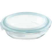 LocknLock Purely Better Glass Round Pie Baking Dish/Food Storage Container with Lid, 9.5 Inch, Clear