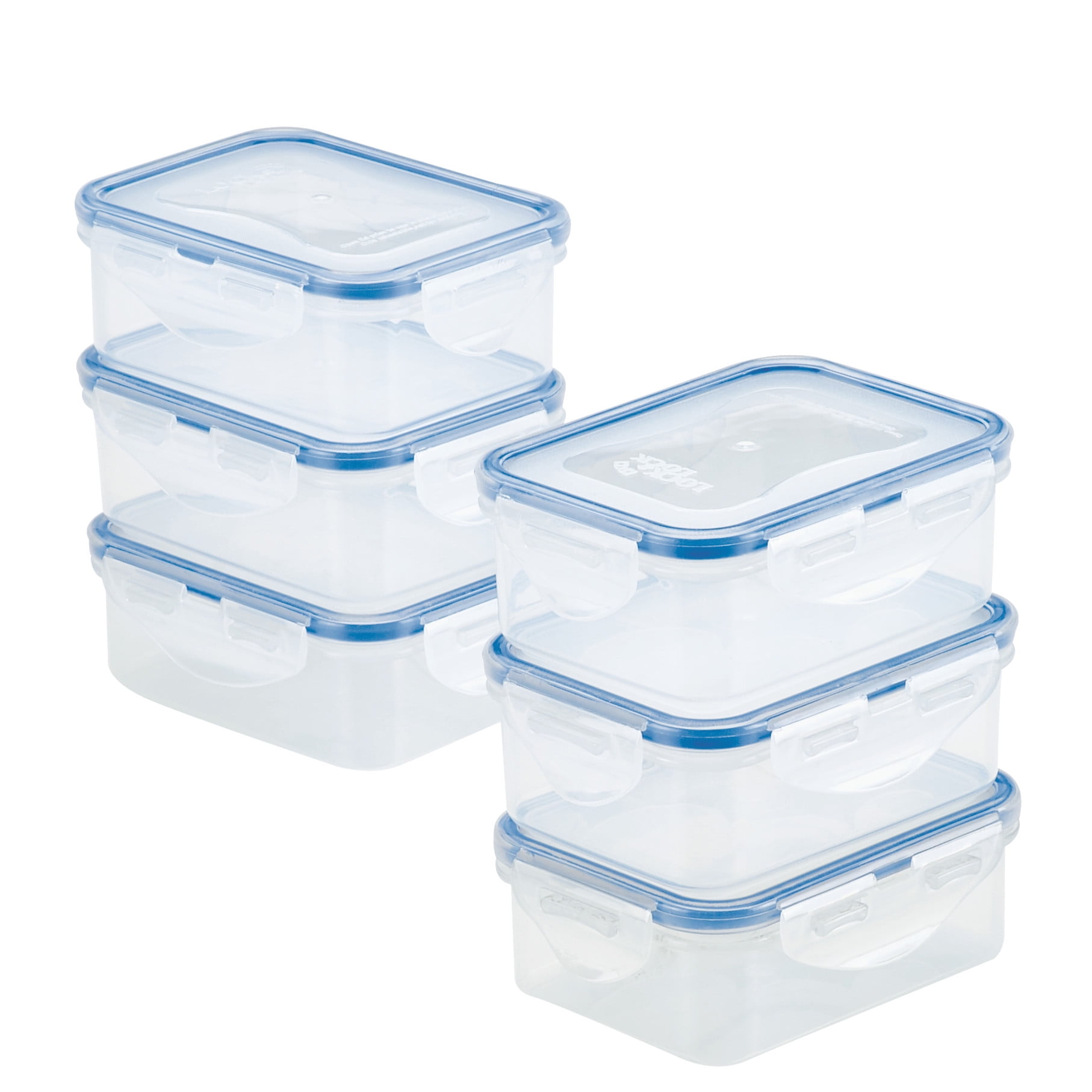 Clear Plastic Divided Food Storage Container Set of 6