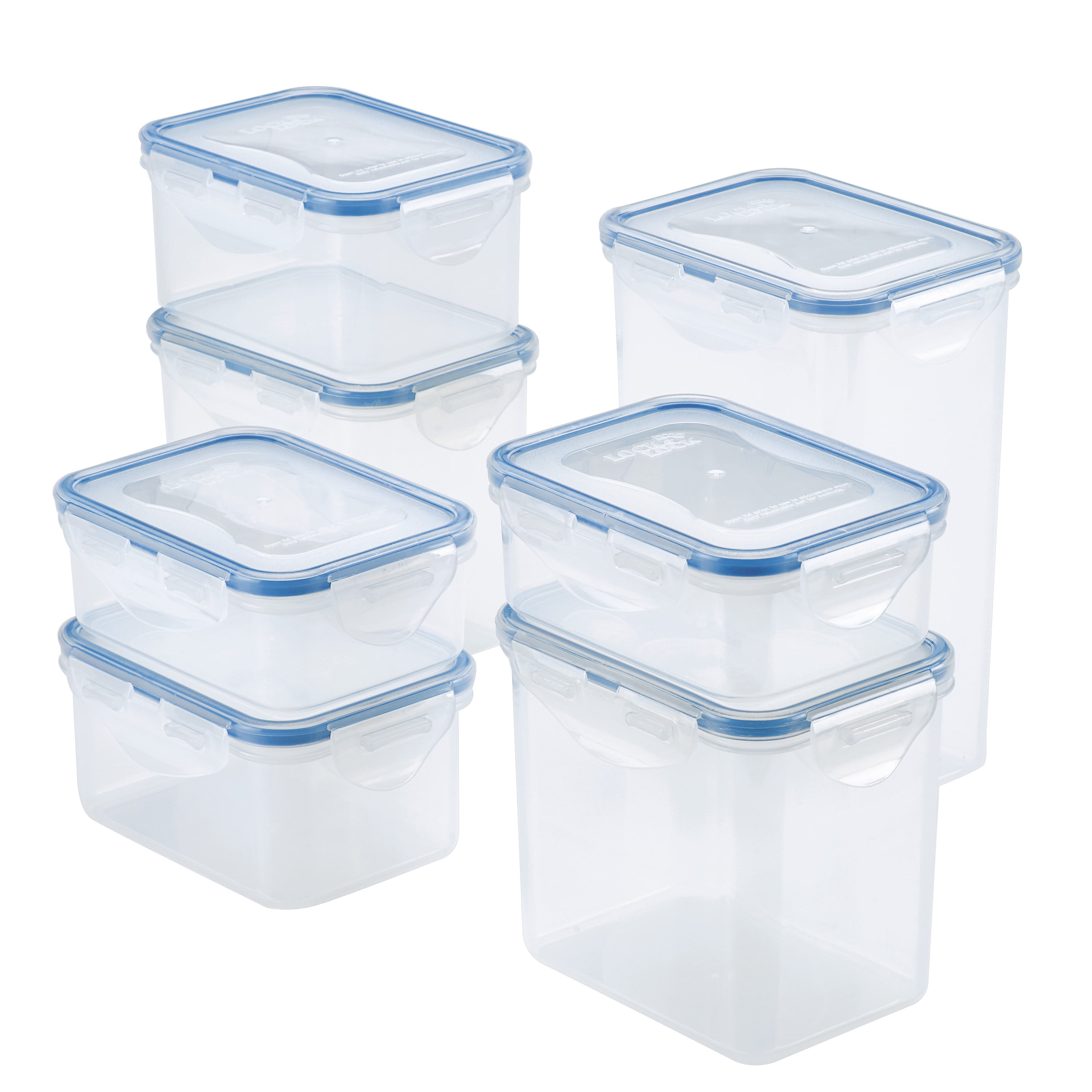 LIHONG Large Food Storage Containers with Lids Airtight, 14-Piece Plastic  Storage Containers Meal Prep Containers Black Gasket