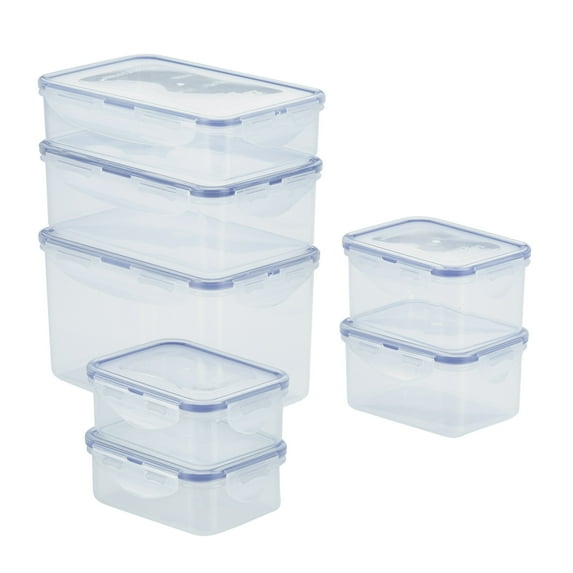 Easy Essentials 14-Piece 100% Leakproof - Dishwasher, Freezer and Microwave Safe - Rectangular Food Storage Container Set