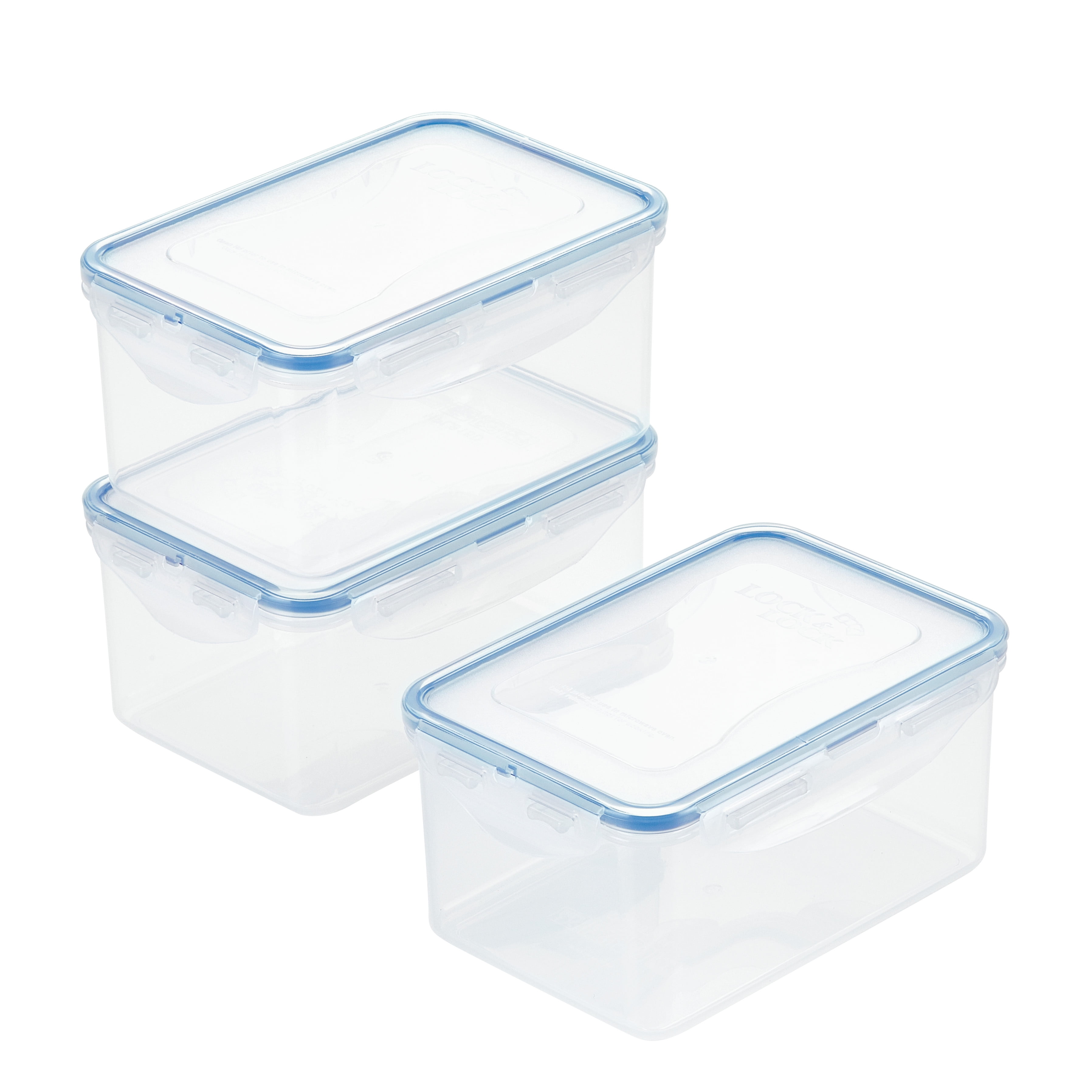 LocknLock Storage Rectangular Food Storage Containers, 37-Ounce, Set of ...