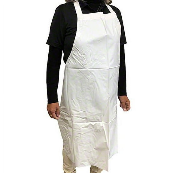 Locknane Jo-Lock Vinyl Apron White, 7 Mil Thickness | 1 Each