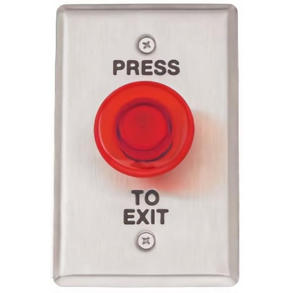 Locknetics IPB300 LED Illuminated Mushroom Style Round Button 2 Lenses SPDT Switch, Satin Stainless Steel