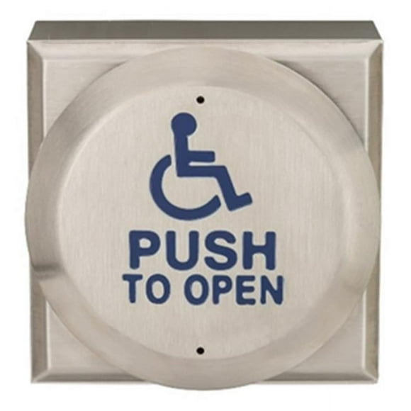 Locknetics PPH100AL Round Push Plate with Aluminum Box, Stainless Steel - Large
