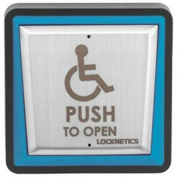 Locknetics PPH200LED Illuminated Dual Color Large Square Push Plate with Black Box, Stainless Steel