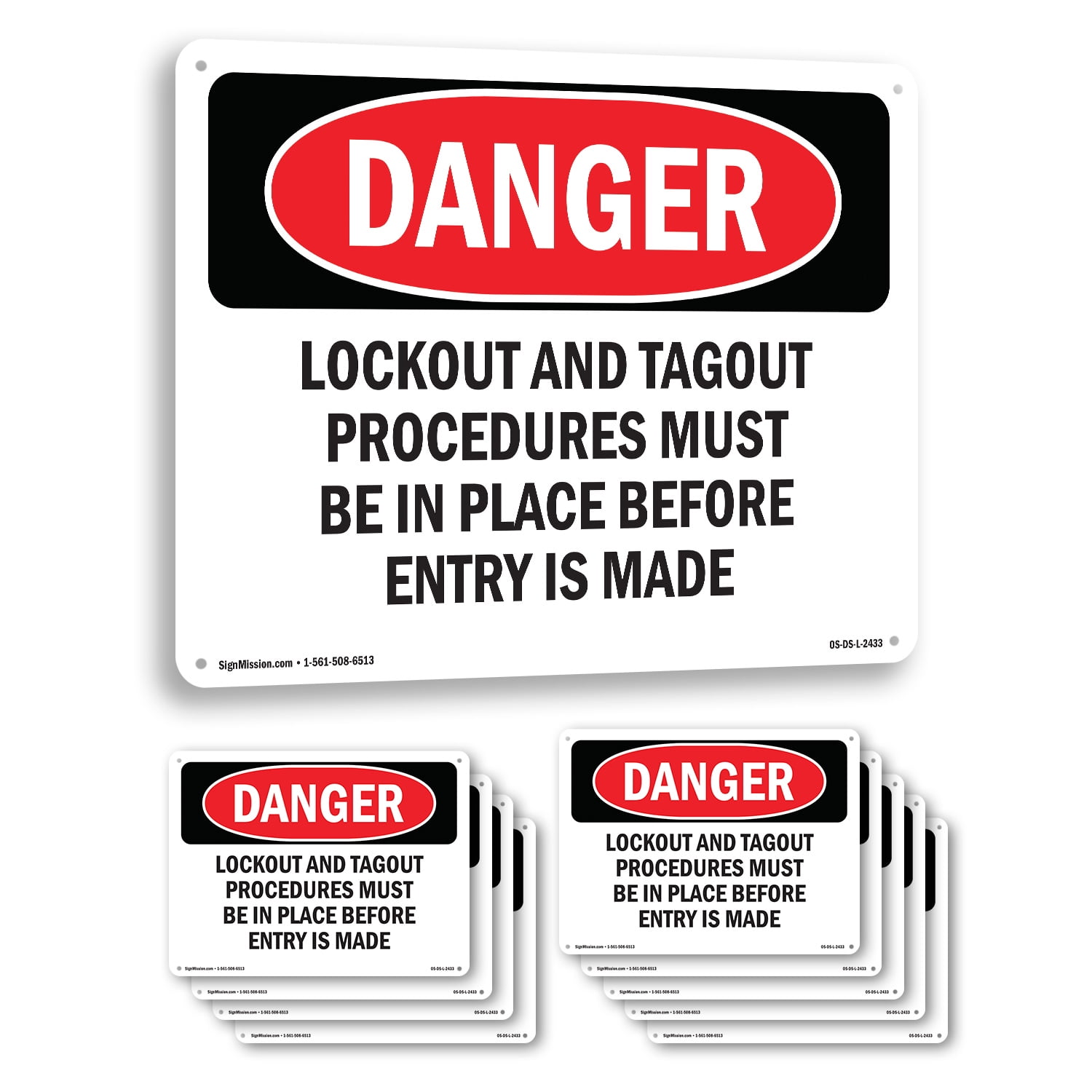 Lockout And Tagout Procedures Must Be In OSHA Danger Rigid Plastic Sign ...