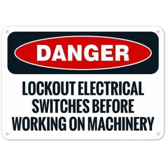 Lockout Electrical Switches Before Working On Machinery OSHA Sign Property Signs Metal Sign NO.27961 Metal Tin Sign 8x12 Inch - Clear Warning for Home & Business Use