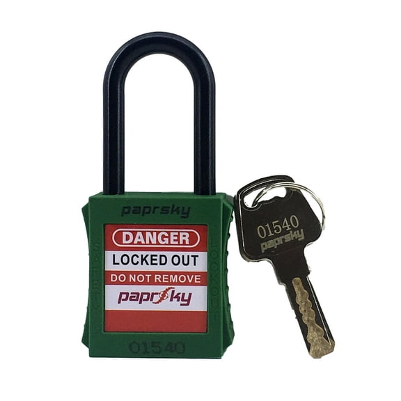 Lockout Padlock Dielectric Green plastic short shackle PS-LOTO-PPNR-38 pack of 10