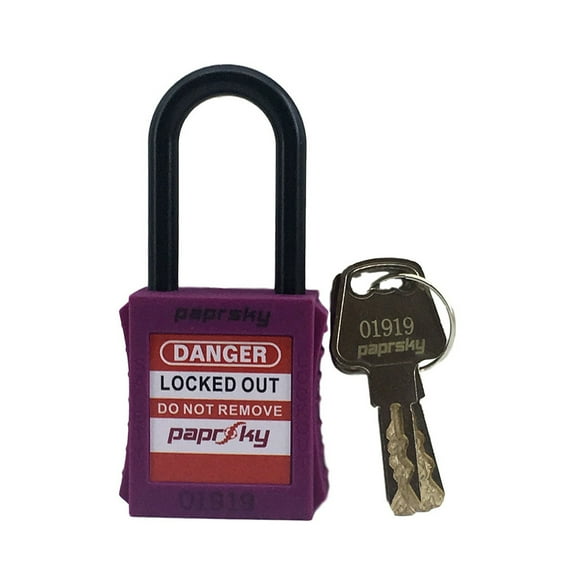 Lockout Padlock Dielectric Purple Nylon short shackle PS-LOTO-PPNR-38 Pack of 10