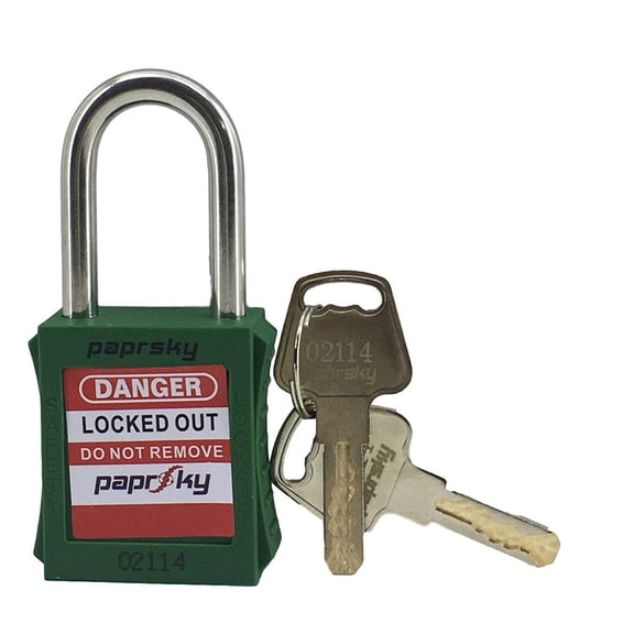 Lockout Padlock Green Short Shackle PS-LOTO-PPR-38 - Pack of 10