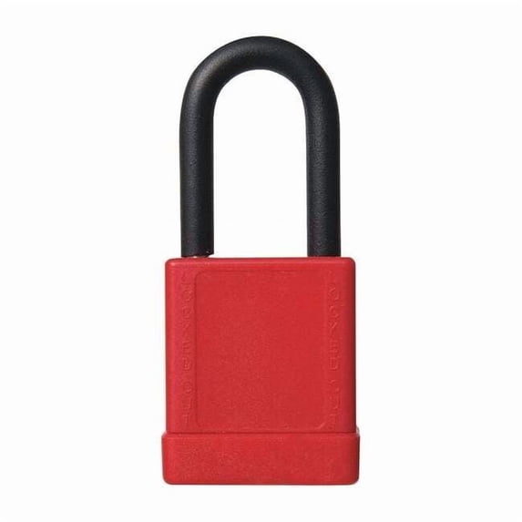 Lockout Padlock, Keyed Different, Aluminum Body, Hardened Steel Shackle, Standard, 2 in H, Red