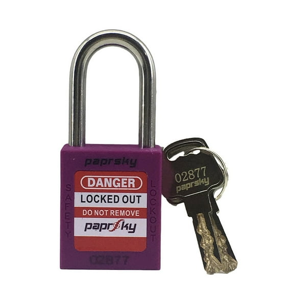 Lockout Padlock Purple Short Shackle PS-LOTO-PPR-38 - Pack of 10