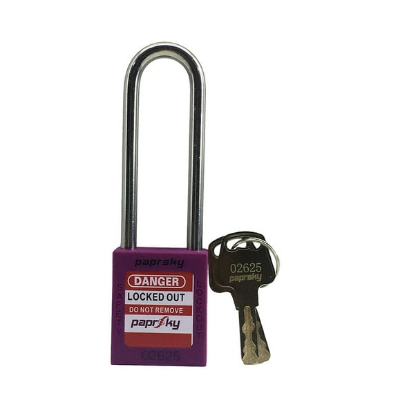 Lockout Padlock Purple Stainless steel Long shackle locks PS-LOTO-PPR-76 Pack of 10