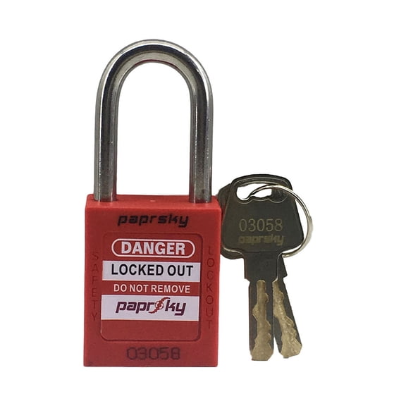 Lockout Padlock Red Short Shackle PS-LOTO-PPR-38 - Pack of 10