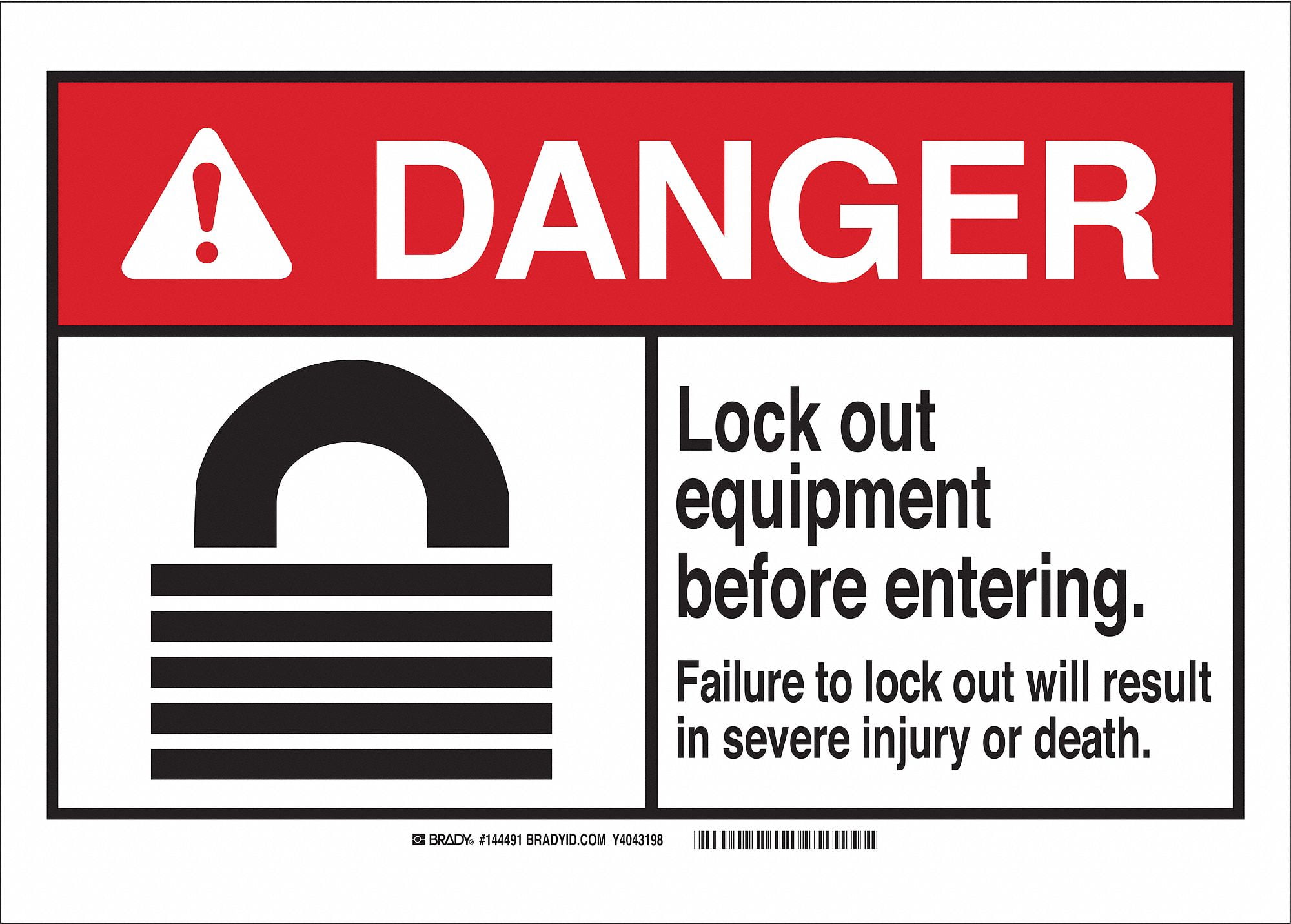 Lockout Tagout, Danger, Plastic, 7