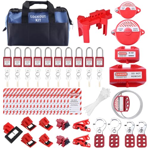 Workplace Safety Kit Lockout Tagout Safety Kit - 50-Piece LOTO Set With ...