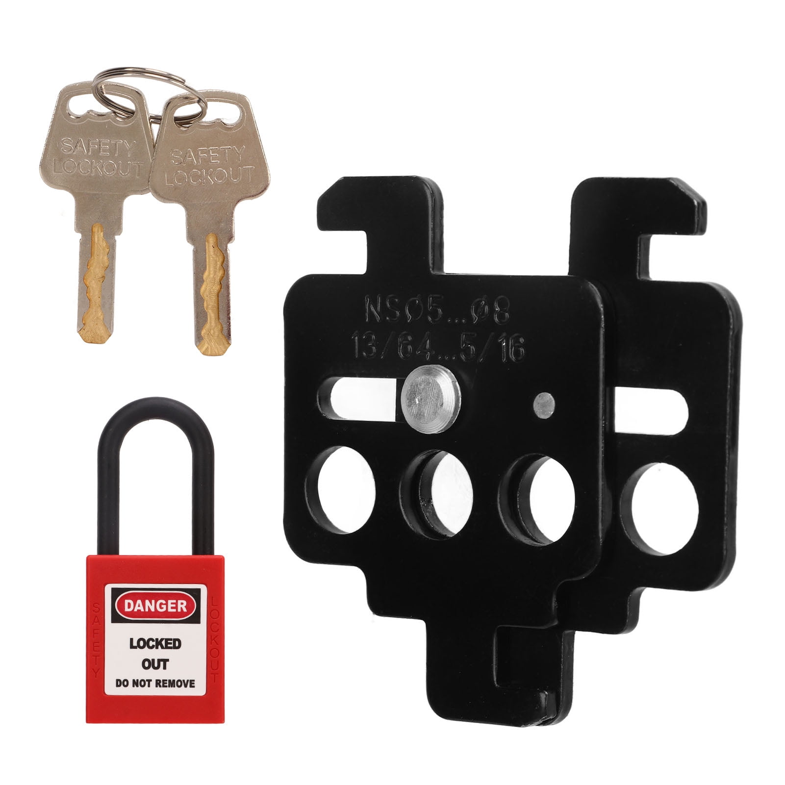 Lockout Tagout Kit, MCB Lockout Tagout Steel Circuit Breaker Lock 38mm