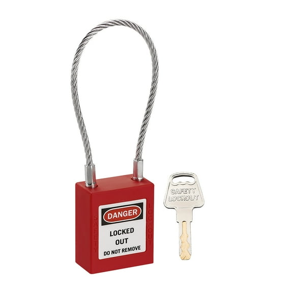 Lockout Tagout Locks 3.3 Inches Shackle Key Alike Safety Padlock Plastic Lock Red
