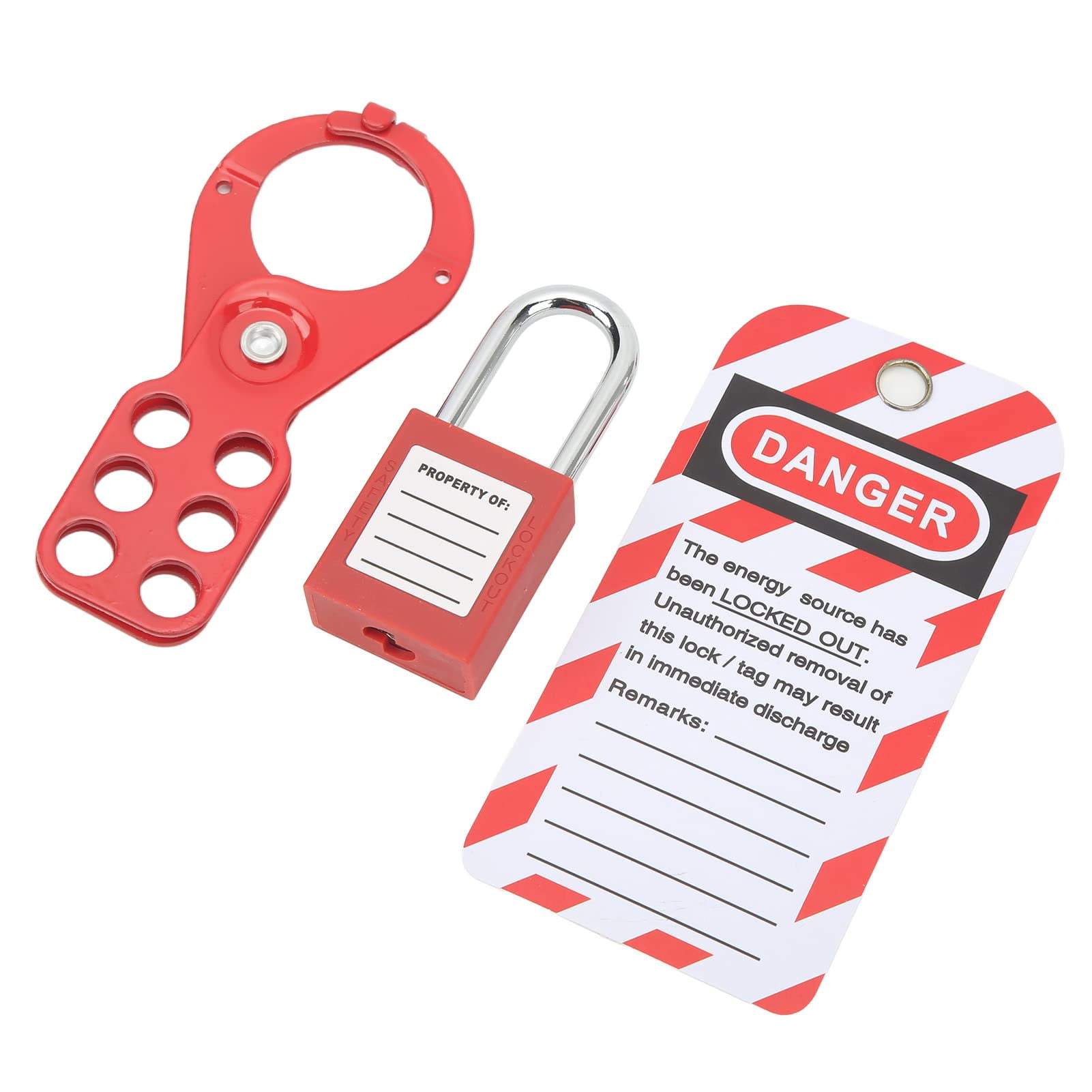 Lockout Tagout Locks Kit with Safety Hasp, Lockout Tags, Red Locks ...