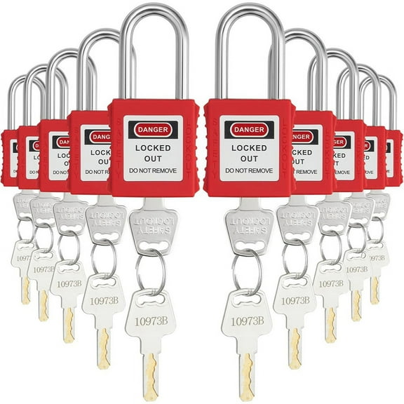 Lockout Tagout Locks Set,10 PCS Safety Lockout Padlocks,Lock Out Tag Out Safety Pa G14197