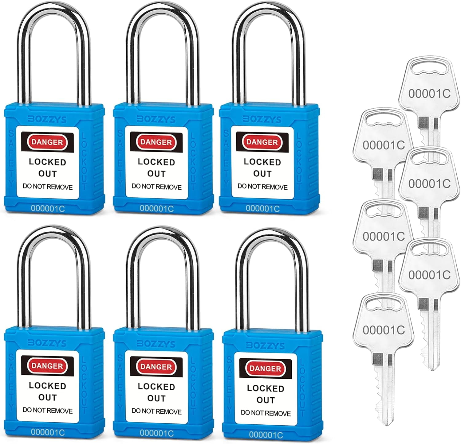 Lockout Tagout Padlocks, 6 Pack Lockout Locks Keyed Alike with 6 Same ...
