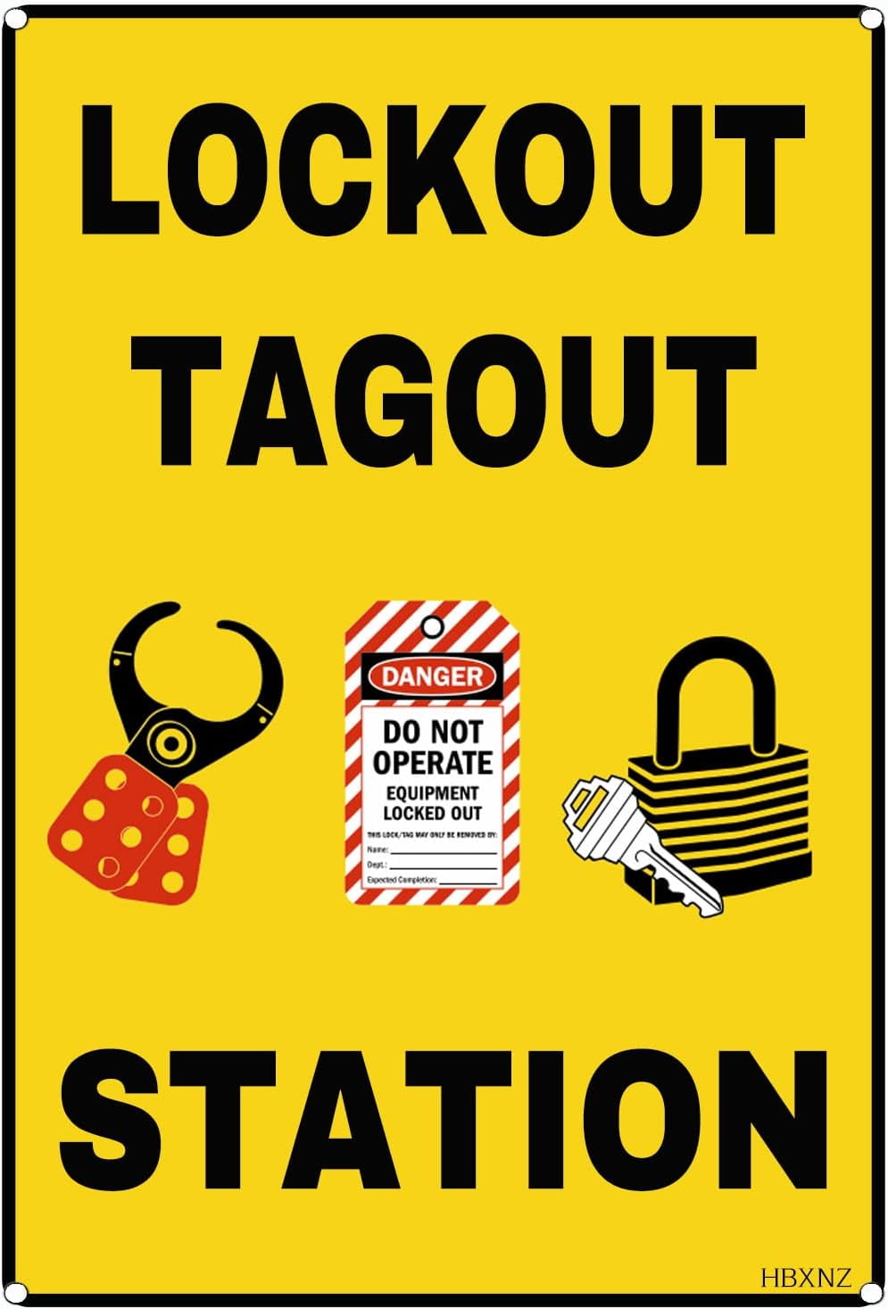 Lockout Tagout Station Metal Tin Sign Safety Sign Metal Sign 8x12 ...