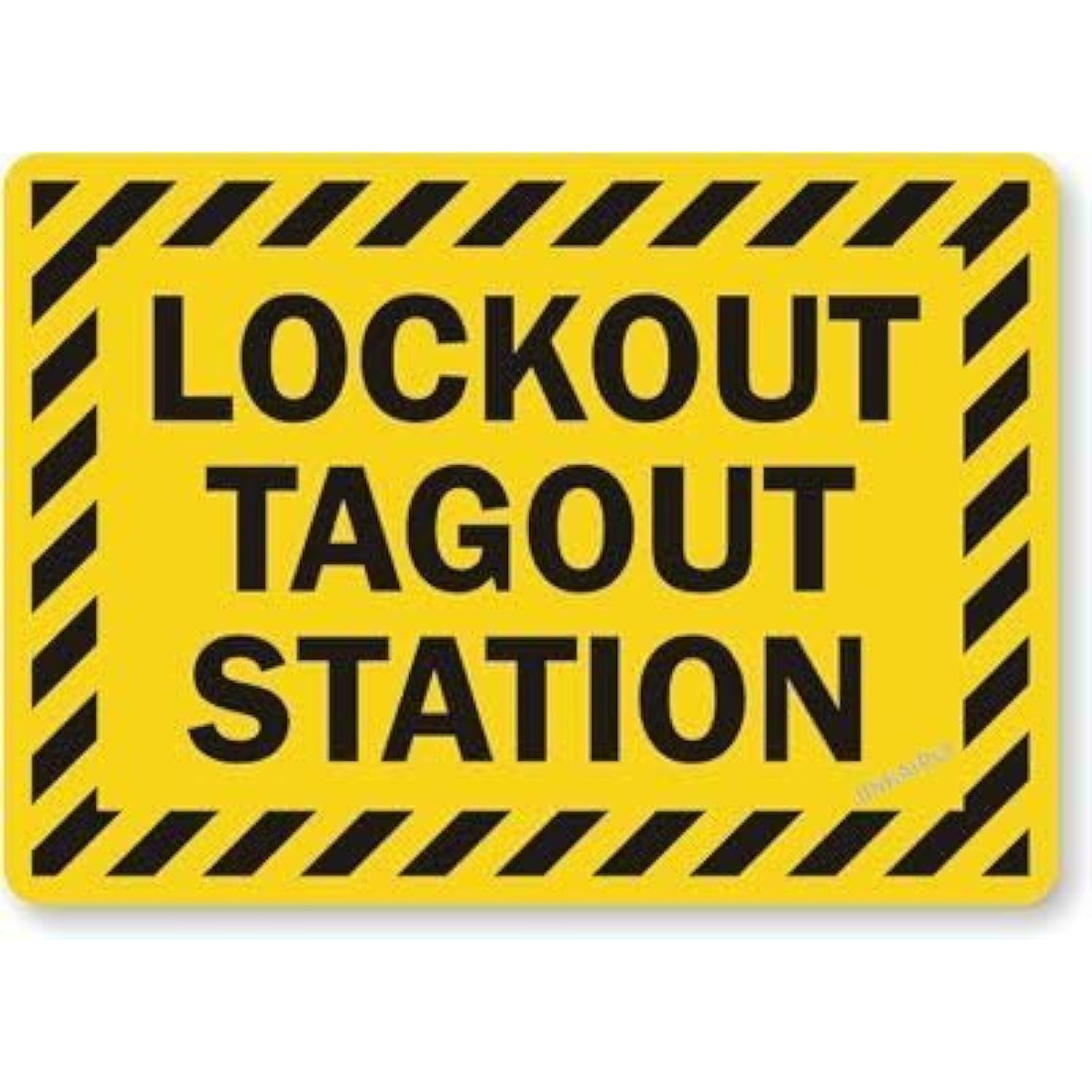 Lockout Tagout Station Striped Border Office Warning Metal Sign Tin ...