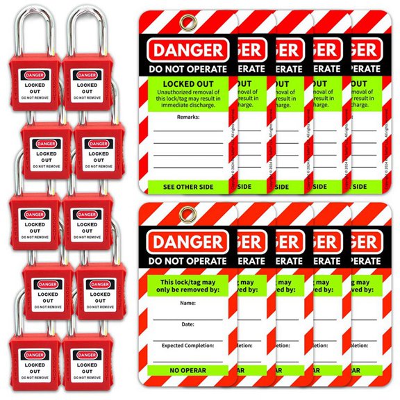 Lockout Tagout Tags and Padlocks Red Tag Easy Identification Lock Out Kit Tagout Locks Red Lock Padlock Tag Out