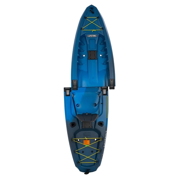 Lifetime Lockport Modular Sit-On-Top Fishing Kayak, 9 ft. 4 in., Azure Fusion, 2-Piece Portable Design with Paddle and Adjustable Backrest