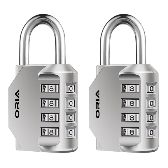Combination Lock, Combination Padlock 4 Digit Re-settable Locks for School Locker Gate Home Office Warehouse Gym Locker Toolbox Storage Box Silver