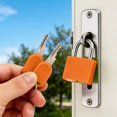 thumbnail image 1 of Locks with Keys, Small Luggage Locks, Metal Plastic Keyed Padlock with Keys, Secure Lock for Suitcase Locker Tool Box Bag Home Travel Use Orange 1.69x0.98 Inch (1Pcs), 1 of 2