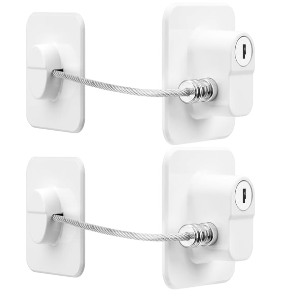 Locks for Refrigerator, 4 Pack Fridge Lock with Keys, Lock for a Fridge,White Refrigerator Lockwhite