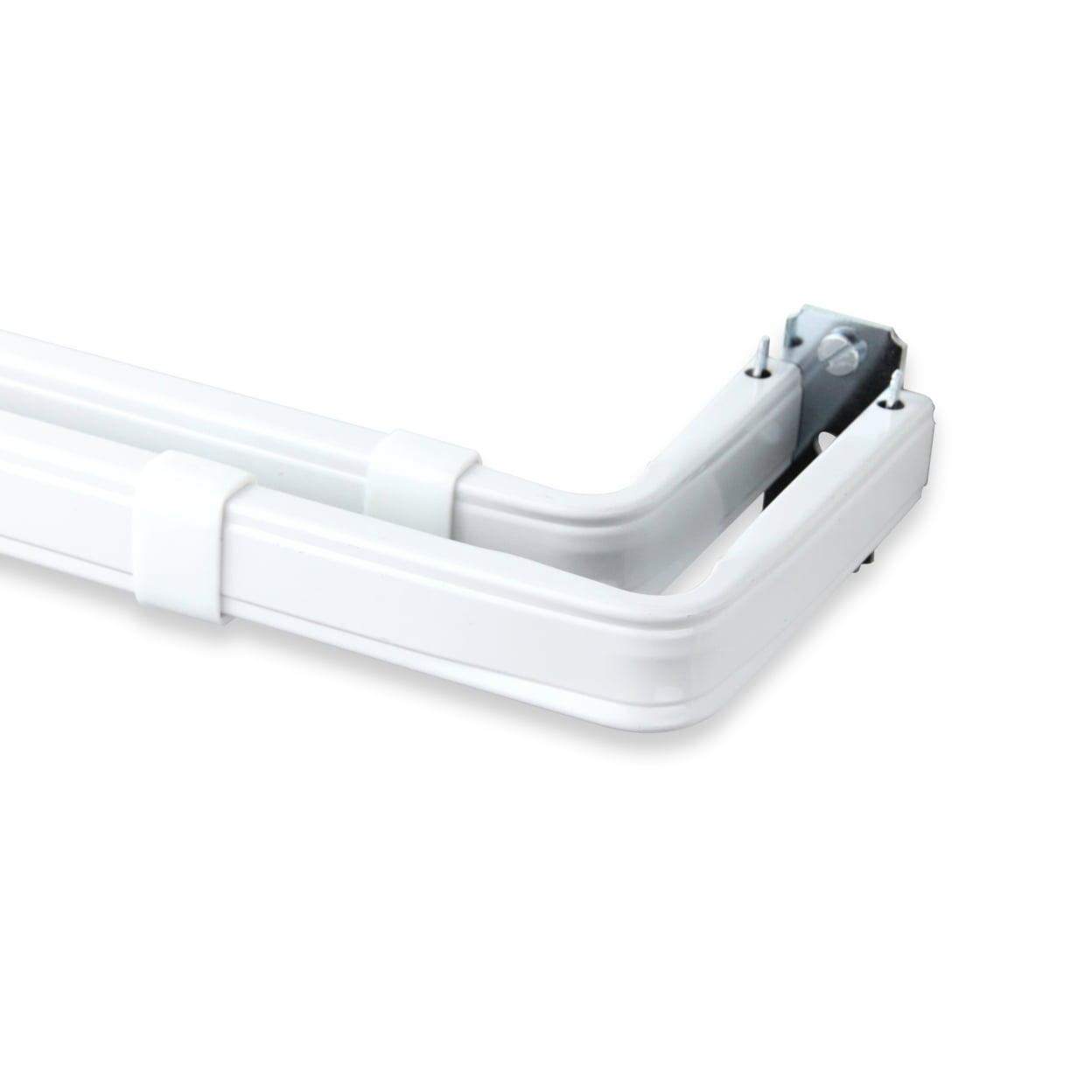 White Steel Double Lock-Seam Curtain Rod 84-120"