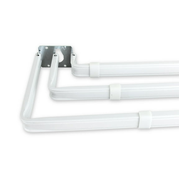 Lockseam Triple Curtain Rod 48-84" - White
