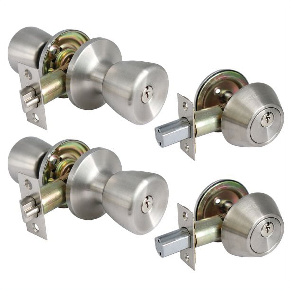 Locksets for Exterior Doors and Mobile Home with deadbolt, 2 Pack Keyed