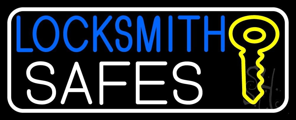 Locksmith Safes Key Logo 3 LED Neon Sign 13