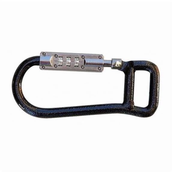 Lockstraps Locking Carabiner Clip, Combination Lock, Steel, Black 801
