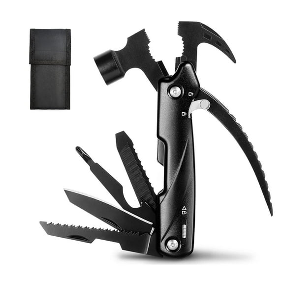 Lockways Fathers Day Gift Utility Hammer 12 in 1 Multi Tool Kit, Pocket Multipurpose Gadgets Set for Dad