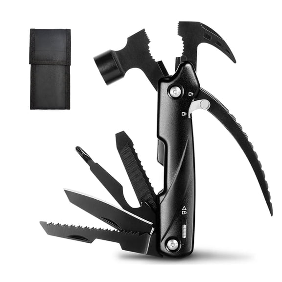 Lockways Fathers Day Gift Utility Hammer 12 in 1 Multi Tool Kit, Pocket Multipurpose Gadgets Set for Dad