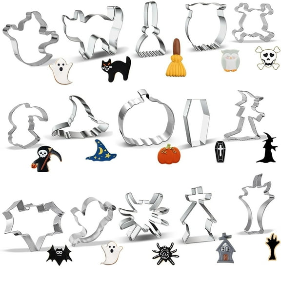 Lockways Mini Halloween Cookie Cutters, Small Stainless Steel Molds Pumpkin Holiday Shapes for Halloween Party Decorations