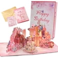 thumbnail image 1 of Lockways Birthday Card for Women, 3D Pop Up Birthday Cards with Blowable Lights & Music, Happy Birthday Greeting Card with Note Card and Envelope for Mom, Friends, 1 of 7