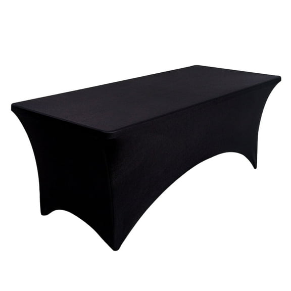 Lockways 1 Pack Black Tablecloth (6ft Rectangle) – Stain/Wrinkle-Resistant Washable Polyester Cover for Dining, Buffet, Camping