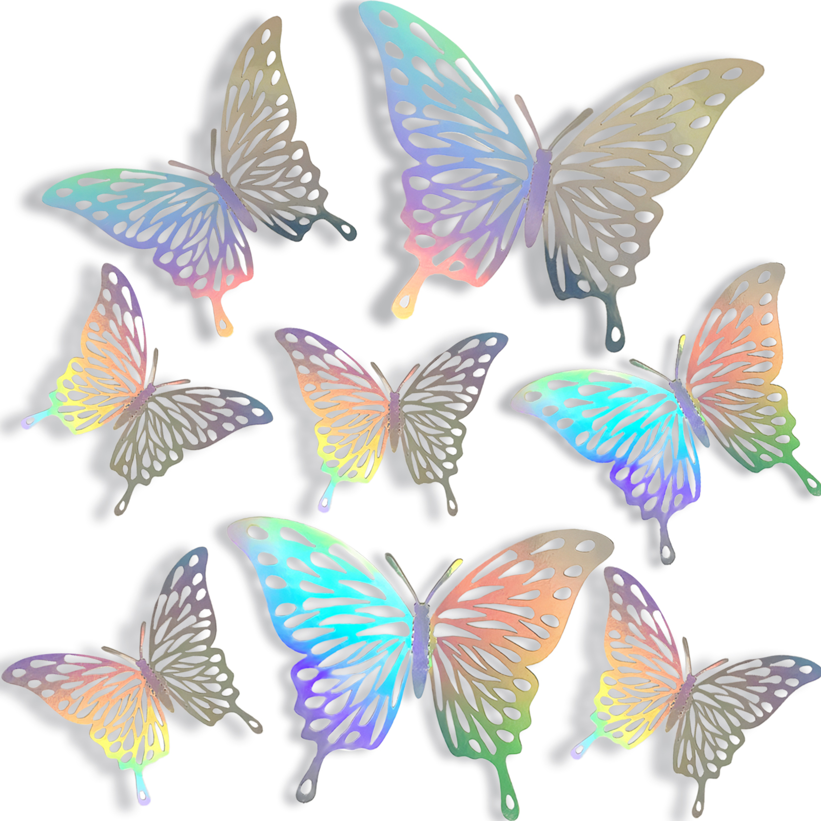 Lockways Butterfly Wall Decor - Butterfly Decorations for Birthday & Party Celebrations, Removable Stickers
