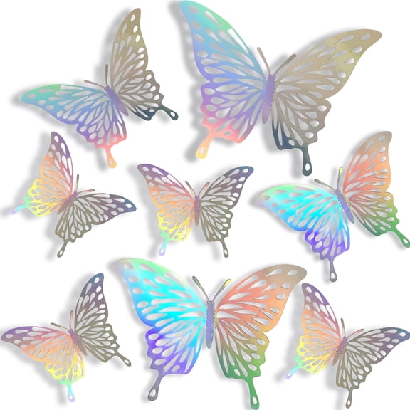 Lockways Butterfly Wall Decor - Butterfly Decorations for Birthday & Party Celebrations, Removable Stickers
