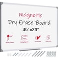thumbnail image 1 of Lockways Dry Erase Board 35" x 23" Large Magnetic Board Calendar Dry Erase Wall Mount Aluminum Frame Marker Board, 1 of 7