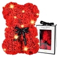 thumbnail image 1 of Lockways Glowing Rose Teddy Bear with Box Birthday Gift for Wife and Mother, Teddy Rose Flower Wedding Bear, 1 of 10