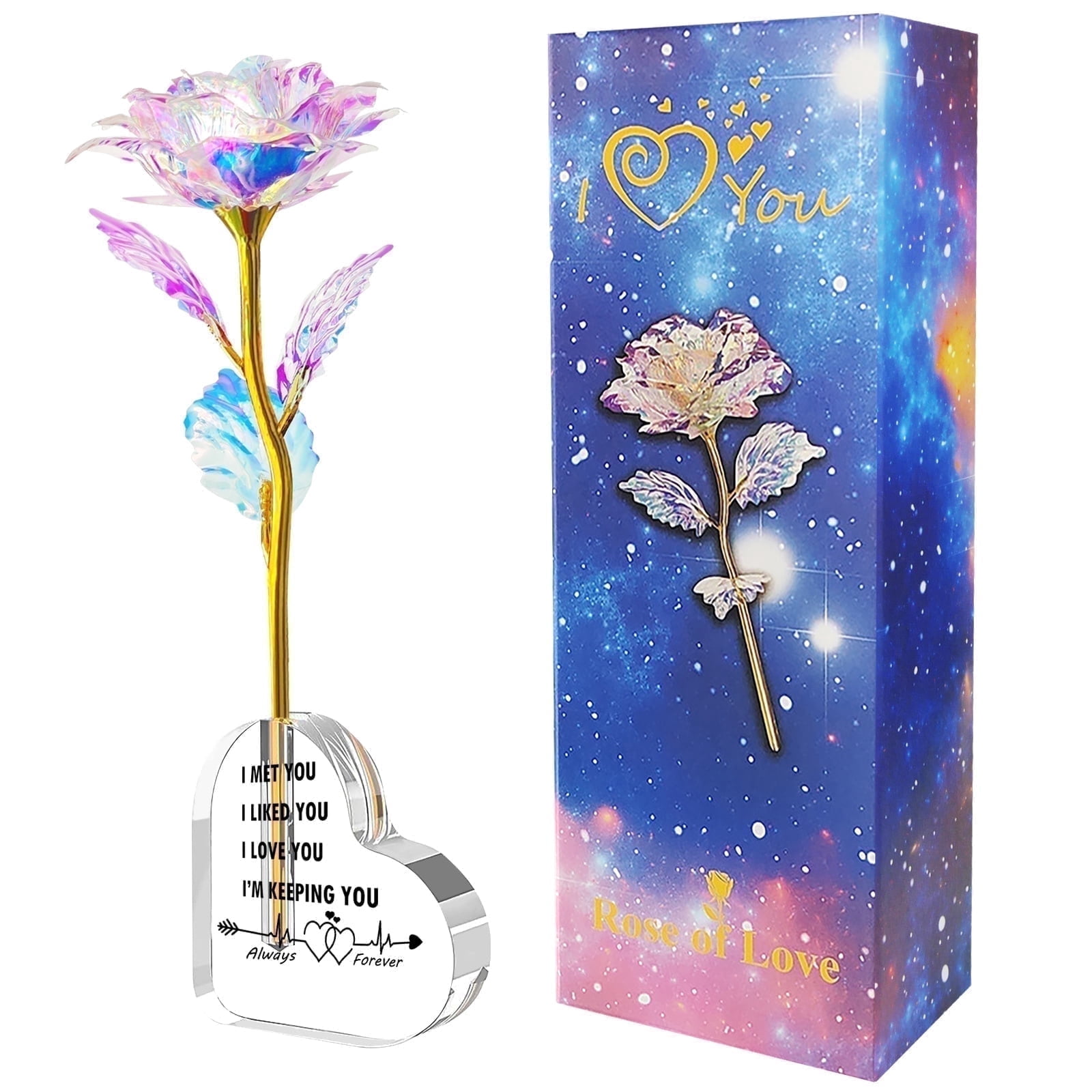 Lockways Galaxy Rose Flowers Gift for Women Mom, Forever Preserved ...