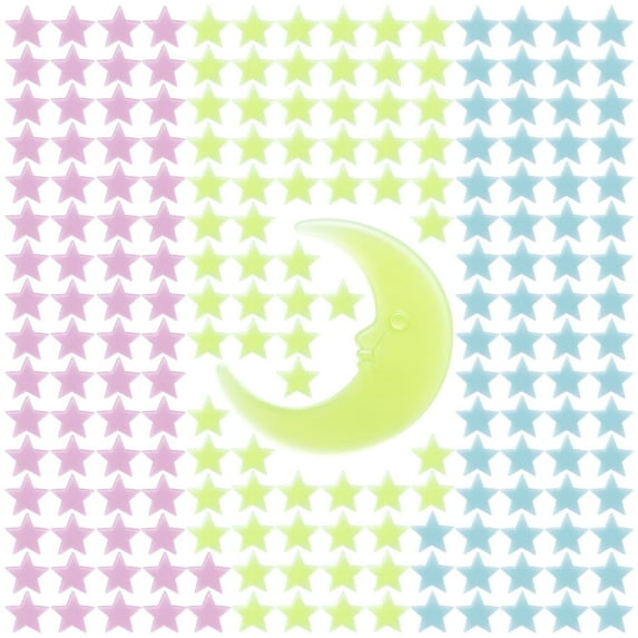 Lockways Glow in The Dark Stars for Glowing Space and Moon Decals Universe Stickers Wall Decor Perfect for Bedroom Living Room
