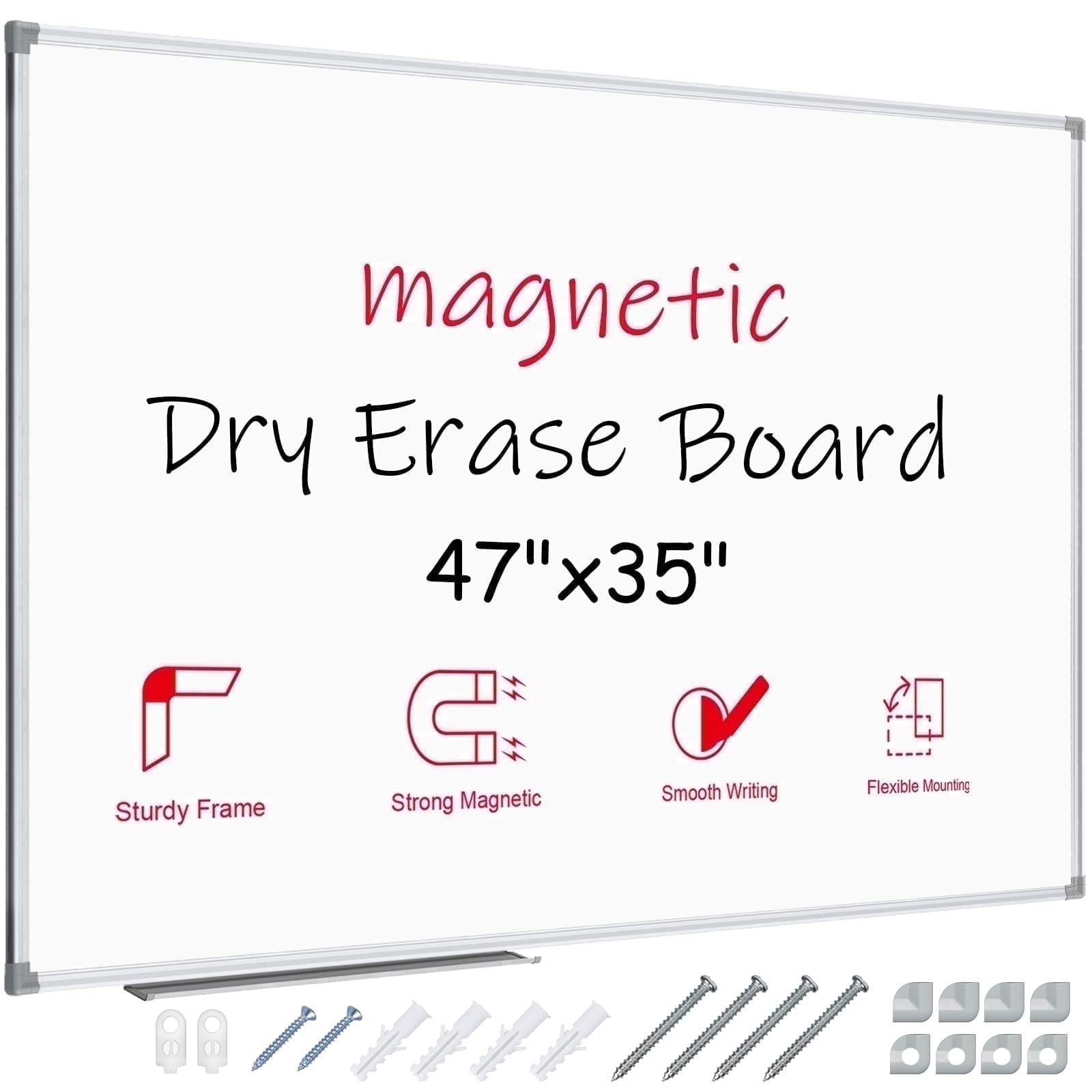 Lockways Large Dry Erase Board for Wall 47" x 35" Big Marker Whiteboard School Supplies